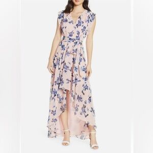 Eliza J floral Ruffle High/Low Max Dress Sz 8P NWOT